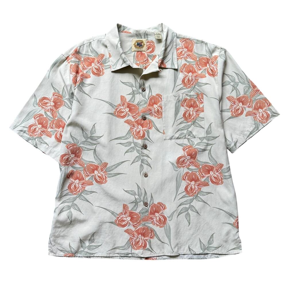 Pusser’s West Indies Silk Blend Floral Shirt Men’s Size L Tropical